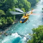 מסוקים משקמים נהרות בעזרת גזעי עצים בלבד, ללא שימוש בבטון ובדחפורים – פתרון טבעי וחדשני לשיקום סביבתי.