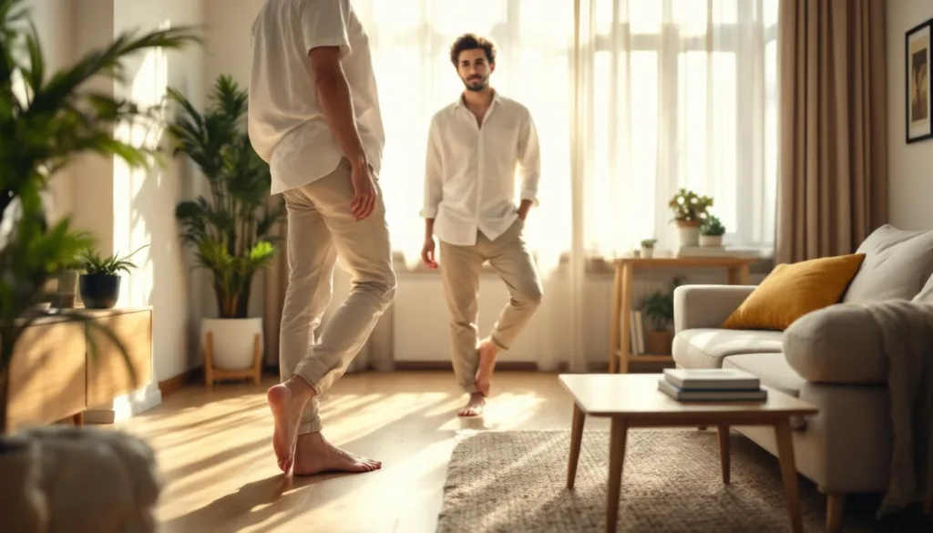 גלה כיצד הליכה יחפה בבית במשך 30 יום שיפרה את שיווי המשקל שלי ושינתה את התחושה הכללית של הגוף.