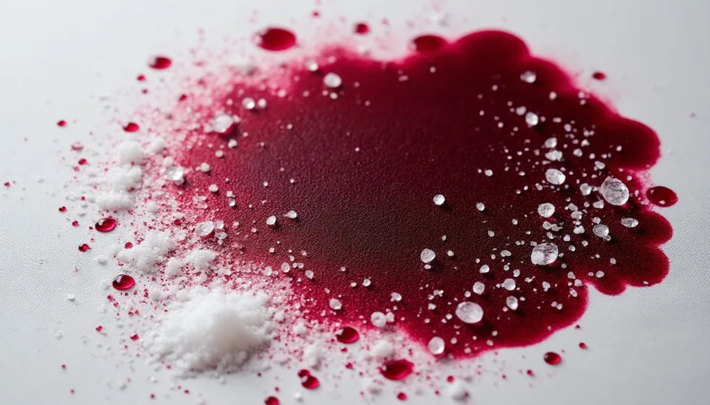 גלה כיצד להשתמש במלח גס כדי להסיר כתמי יין במהירות וביעילות בתוך דקה אחת בלבד.