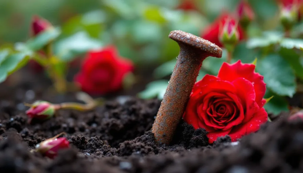 גלה את הסיבות ההיסטוריות מאחורי ההנחה שגננים קברו מסמר חלוד ליד ורדים וכיצד זה משפיע על בריאות הצמחים.